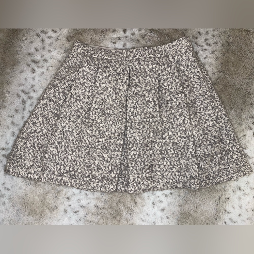 NWOT Club Monaco Gray Wool Pleated Mini Skirt Sz 2